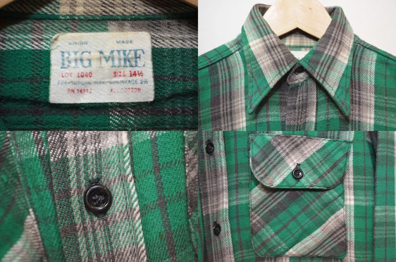 60-70's BIG MIKE ネルシャツ 
