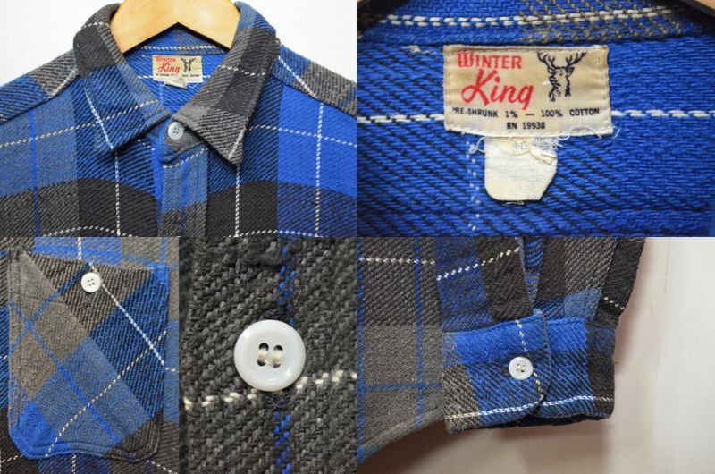 【限定値下げ】60s WINTER KING ヘビーネルシャツ ビンテージオンブレーチェック