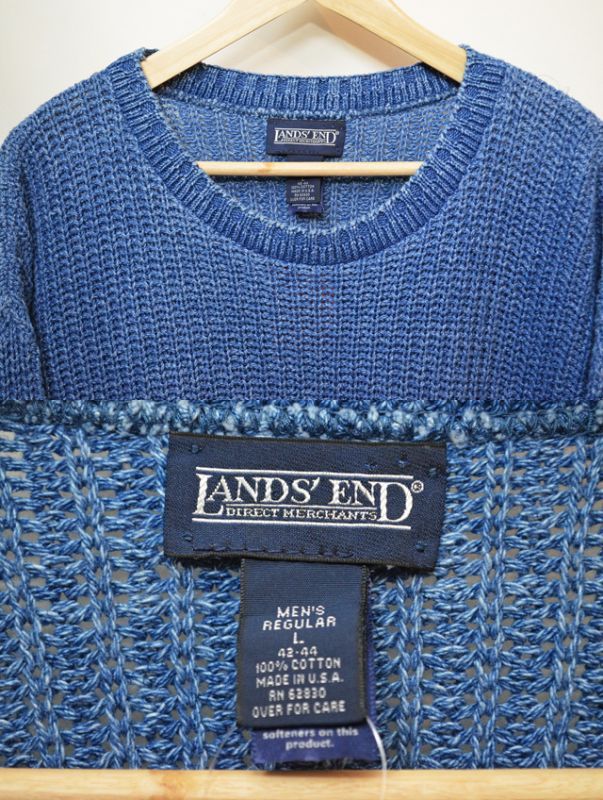 名作【90s USA製 LANDS´ END DRIFTER SWEATER コットンニット セーター