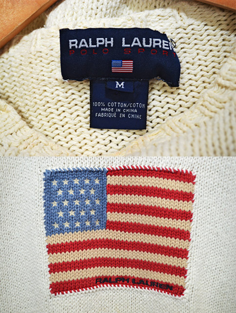 ラルフローレン　アメリカ国旗柄　コットンセーター