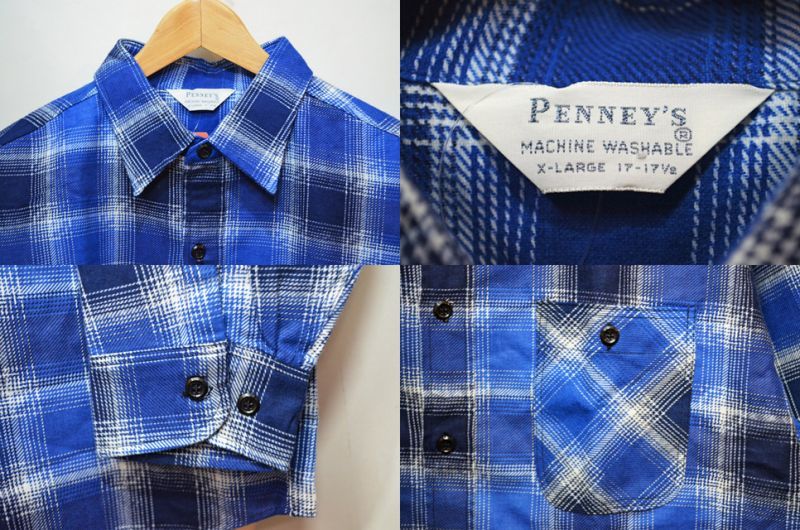 親ロ派独立を承認 希少 50s 60s PENNEYS プリント ネルシャツ オープン