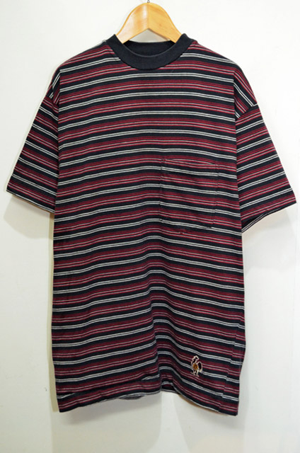 [大人気]　ステューシー　Tシャツ　胸元ポケット　刺繡ストックロゴ　波　80s柄