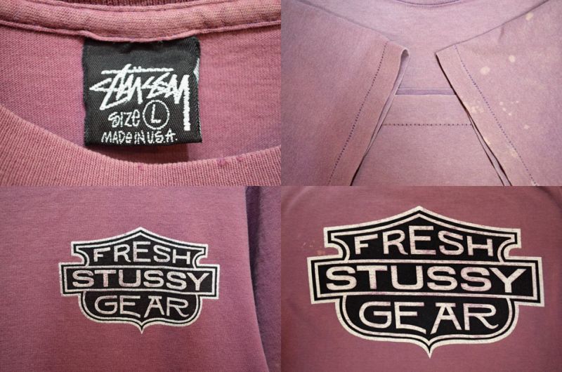 80's Stussy プリントTシャツ “FRESH STUSSY GEAR” - used&vintage box Hi-smile