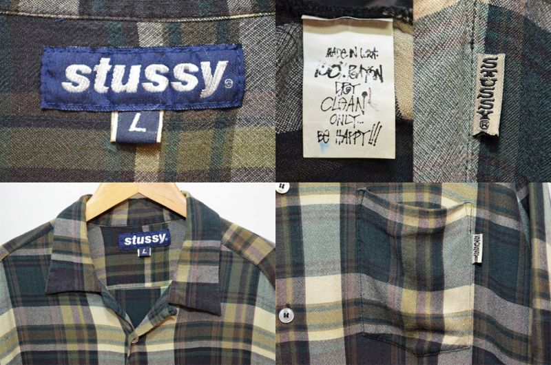 90's Stussy S/S レーヨンシャツ “USA製” - used&vintage box Hi-smile
