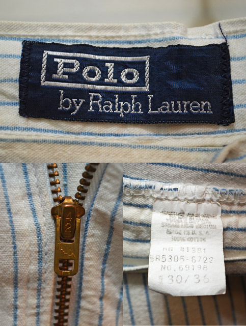 80's Polo Ralph Lauren ストライプ柄 2タックパンツ “USA製