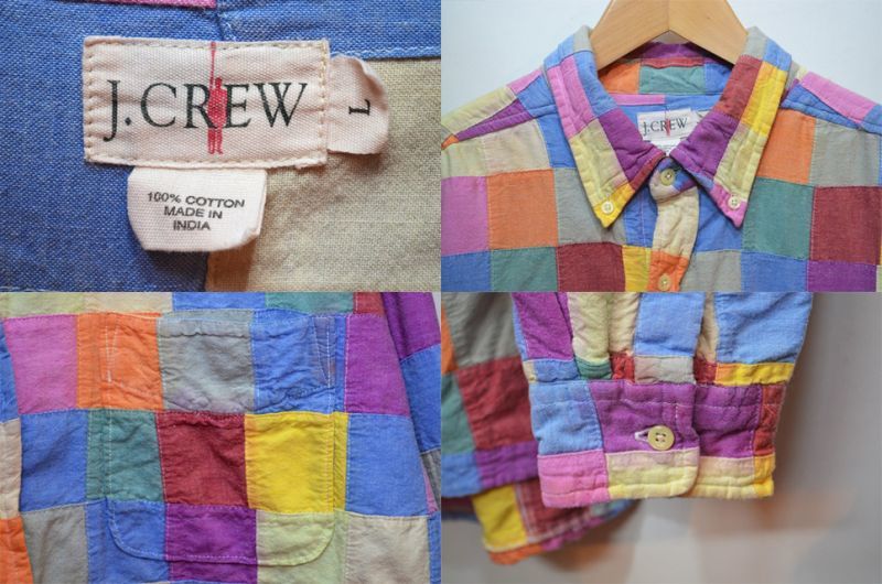 90's J.CREW パッチワークシャツ - used&vintage box Hi-smile