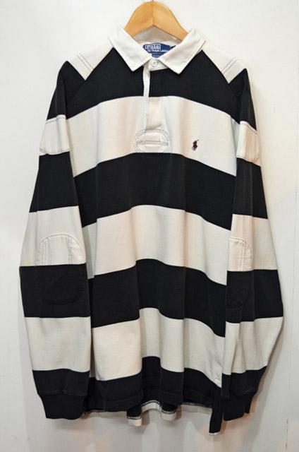 Polo Ralph Lauren ボーダー柄 ラガーシャツ “WHITE×BLACK