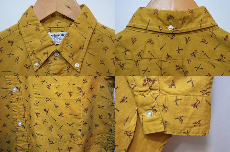 60's ARROW 総柄 三点留めBDシャツ “レアパターン” - used&vintage box
