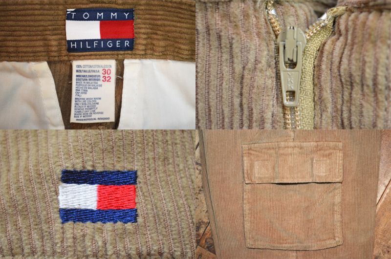 90's TOMMY HILFIGER 太畝コーデュロイ カーゴパンツ - used&vintage