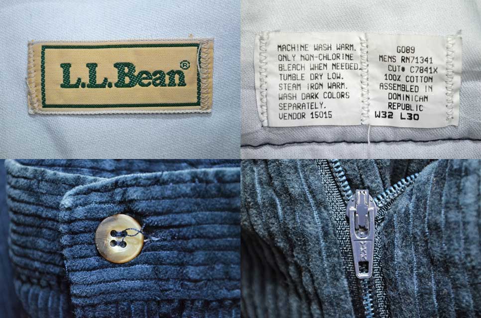 90's L.L.BEAN 太畝コーデュロイパンツ “NAVY” - used&vintage box Hi