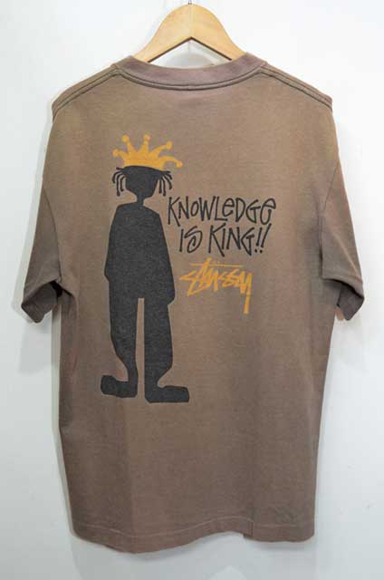 80-90's 黒タグ STUSSY Tシャツ “KNOWLEDGE IS KING”