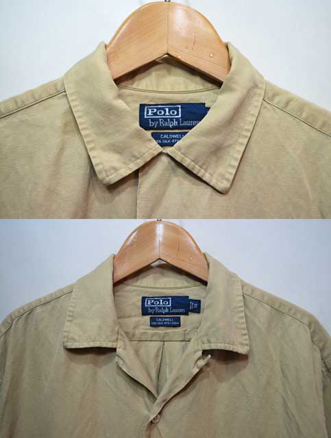 90's Polo Ralph Lauren S/S オープンカラーシャツ “CALDWELL / シルク