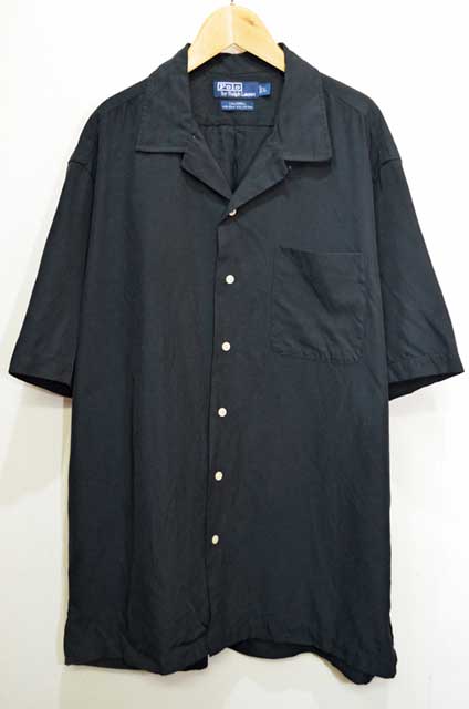 【珍品】90s ラルフローレン オープンカラーシャツ CALDWELL ブラック