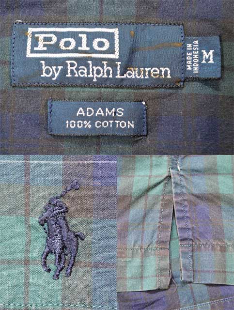 90's Polo Ralph Lauren S/S オープンカラーシャツ “ADAMS