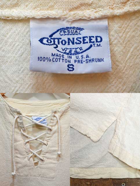 90's COTTON SEED レースアッププルオーバーシャツ “MADE IN USA”