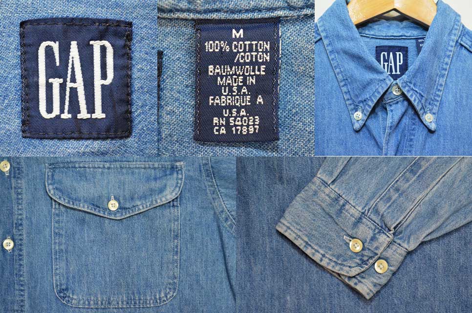 90's OLD GAP デニム ボタンダウンシャツ “MADE IN USA