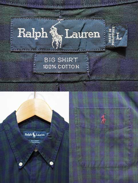 90's Polo Ralph Lauren ブラックウォッチ柄 BDシャツ “BIG SHIRT”