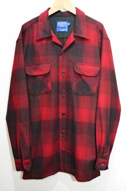 PENDLETON ウールシャツ　70s 赤　オンブレチェックシャツ
