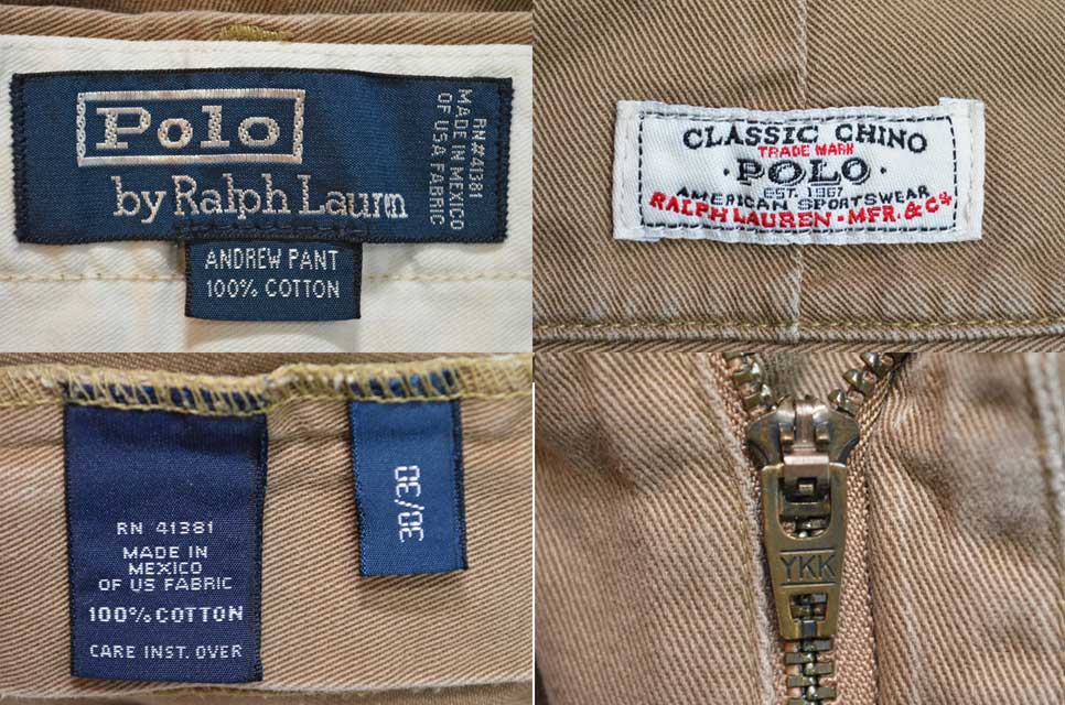 90's Polo Ralph Lauren 2タック チノトラウザー “ANDREW PANT