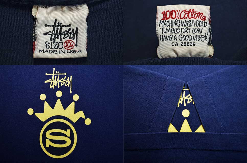 “Made in USA” old stussy プリント Tシャツ NAVY