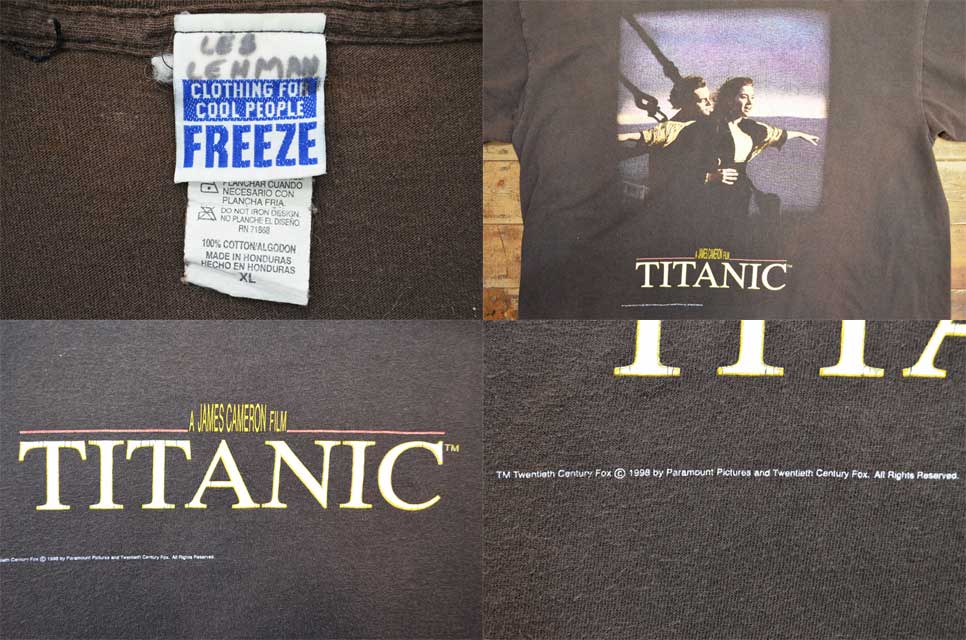 90's TITANIC タイタニック ムービー Tシャツ - used&vintage box Hi-smile