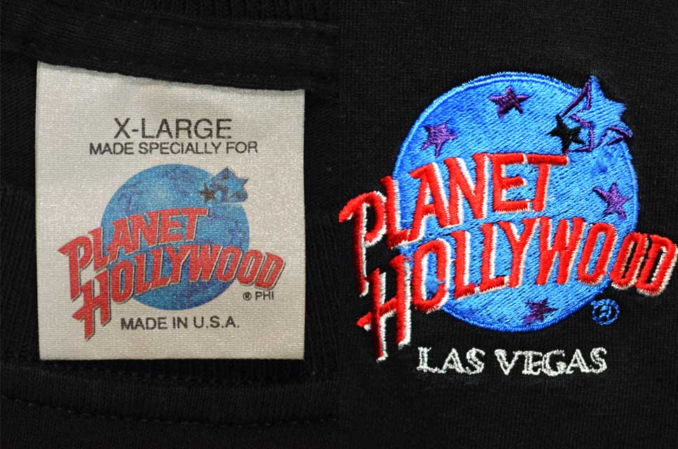 90's PLANET HOLLYWOOD ロゴ刺繍 Tシャツ“MADE IN USA” - used&vintage