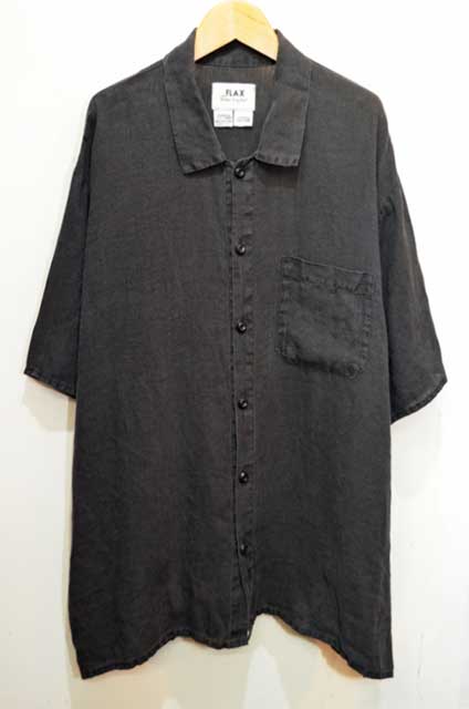 90's FLAX S/S リネンシャツ “BLACK”