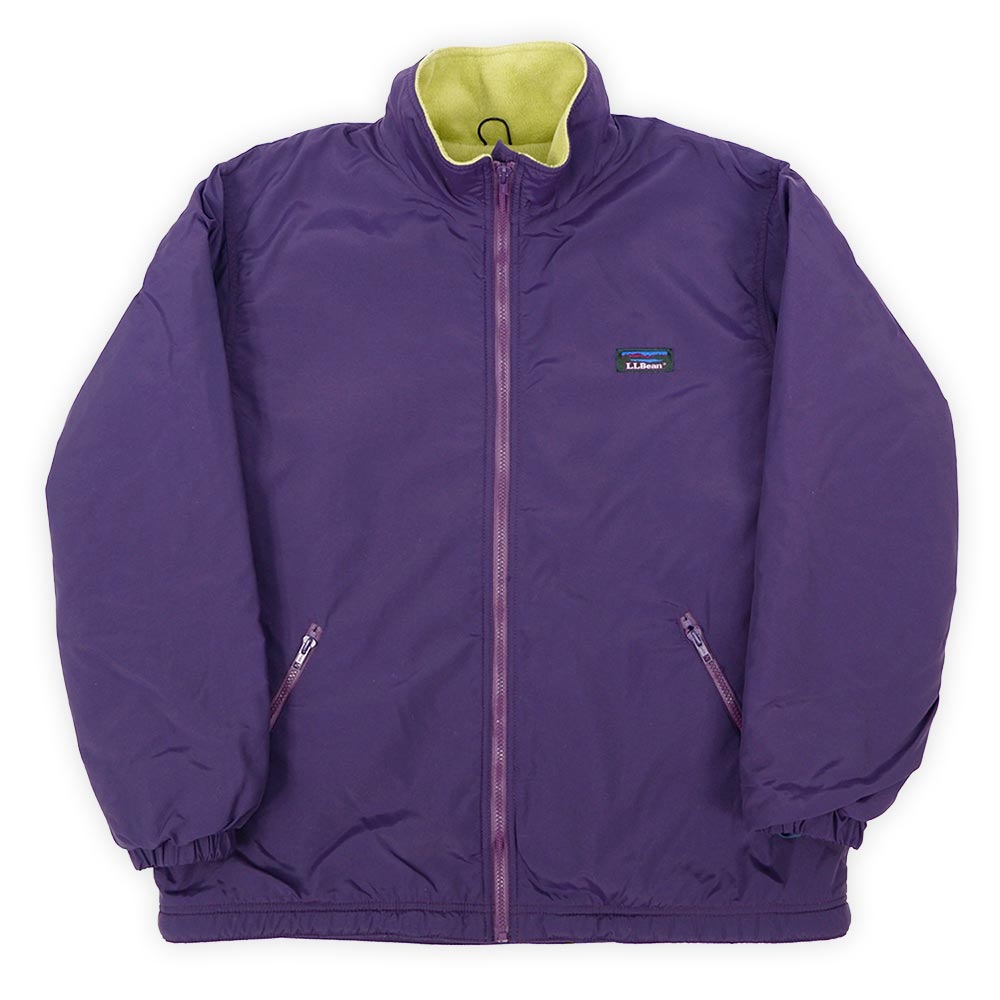 ナイロンジャケット90's USA製 LLBean Warmup Jacket グレー 紫