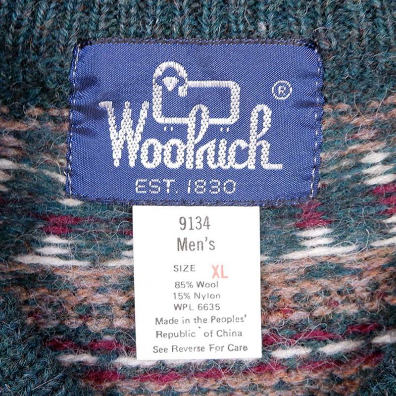 【WOOLRICH】 ウールリッチ 80s ノルディック柄 アヒル ニット M
