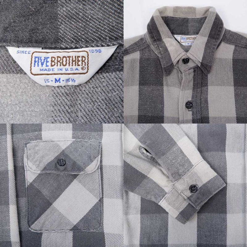 80's FIVE BROTHER ヘビーネルシャツ “MADE IN USA”mtp039a1501252339 ...