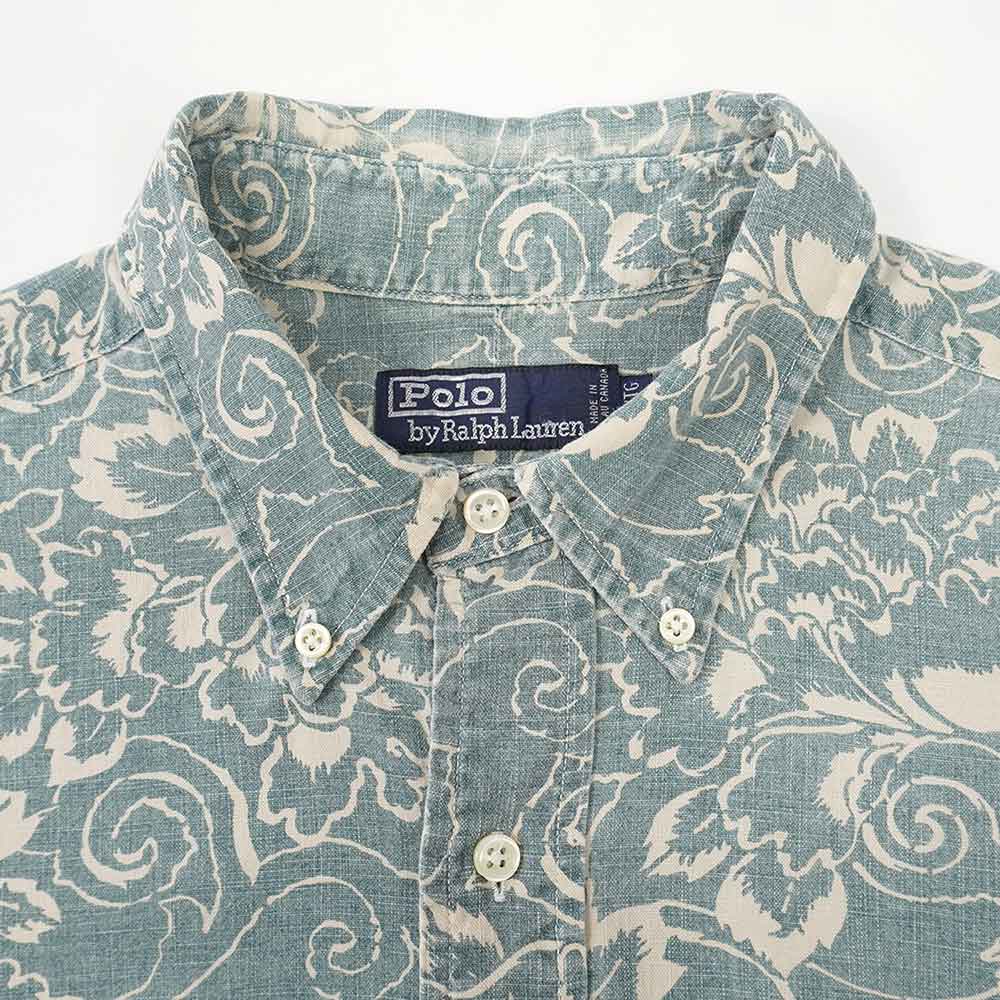 90's Polo Ralph Lauren S/S 総柄 ボタンダウンシャツ 