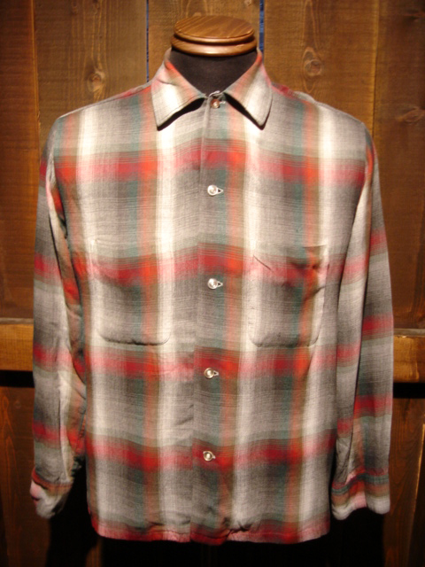 60’s TOWNCRAFT タウンクラフト　オンブレレーヨンシャツ（Mサイズ）袖丈60
