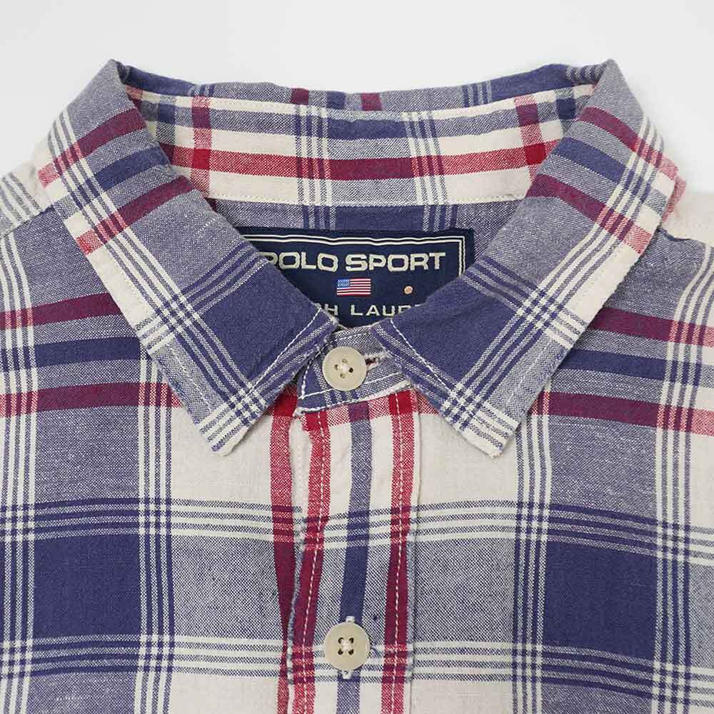 90s POLO STORT レギュラーカラーシャツ ワークシャツ レアモデルサイズL