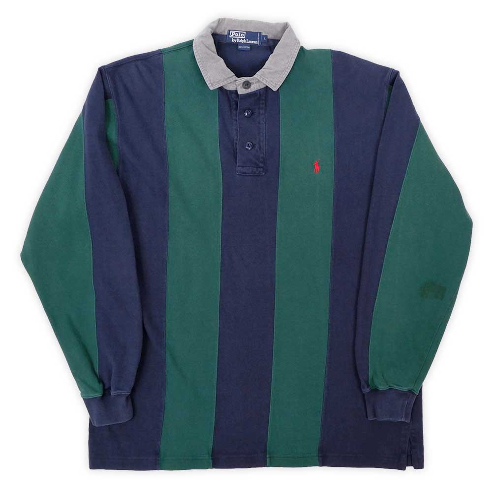 90's Polo Ralph Lauren ワイドストライプ柄 ラガーシャツ