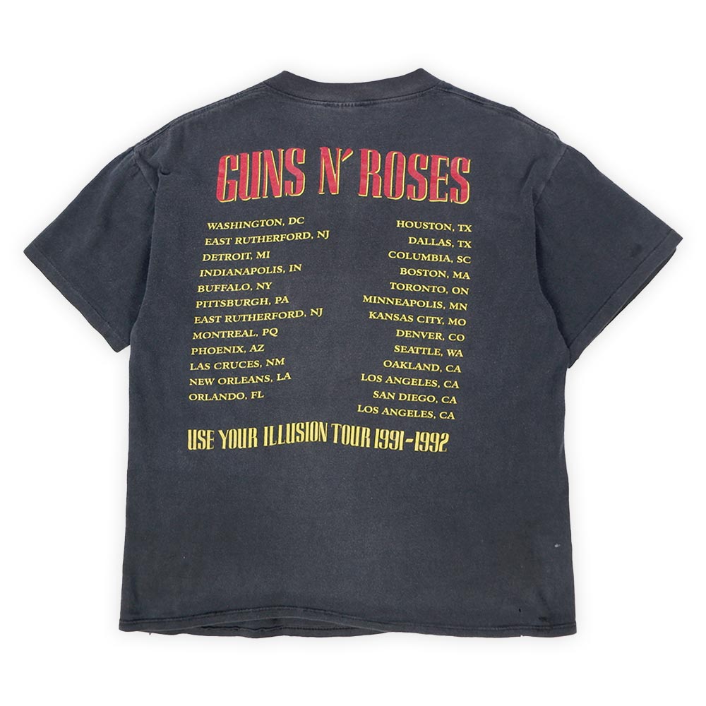 カラーブラック90s Guns N’ Roses ガンズアンドローゼス ヴィンテージ Tシャツ