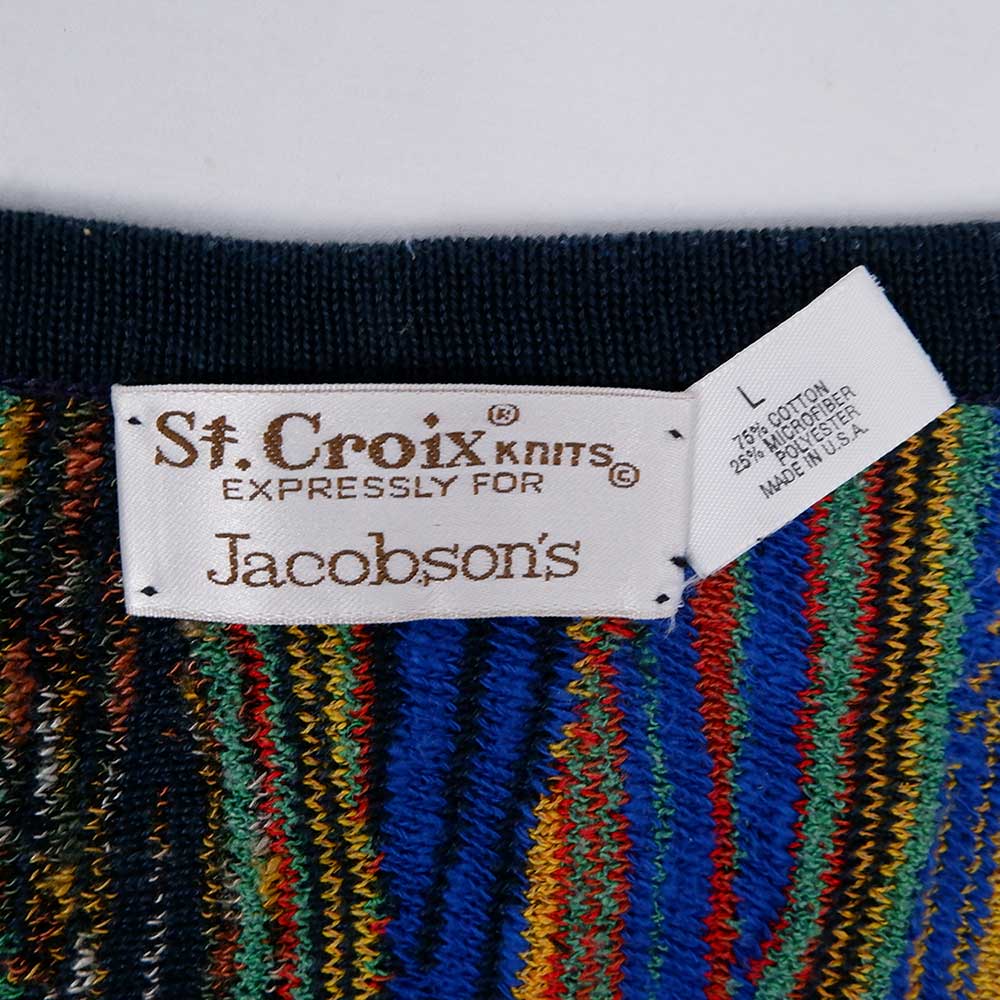 90's St.Croix knits 3D Vネック コットンニット 