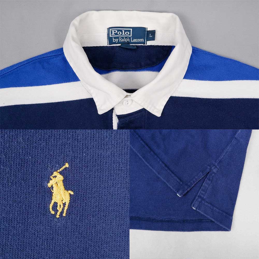 90's Polo Ralph Lauren マルチボーダー柄 ラガーシャツ