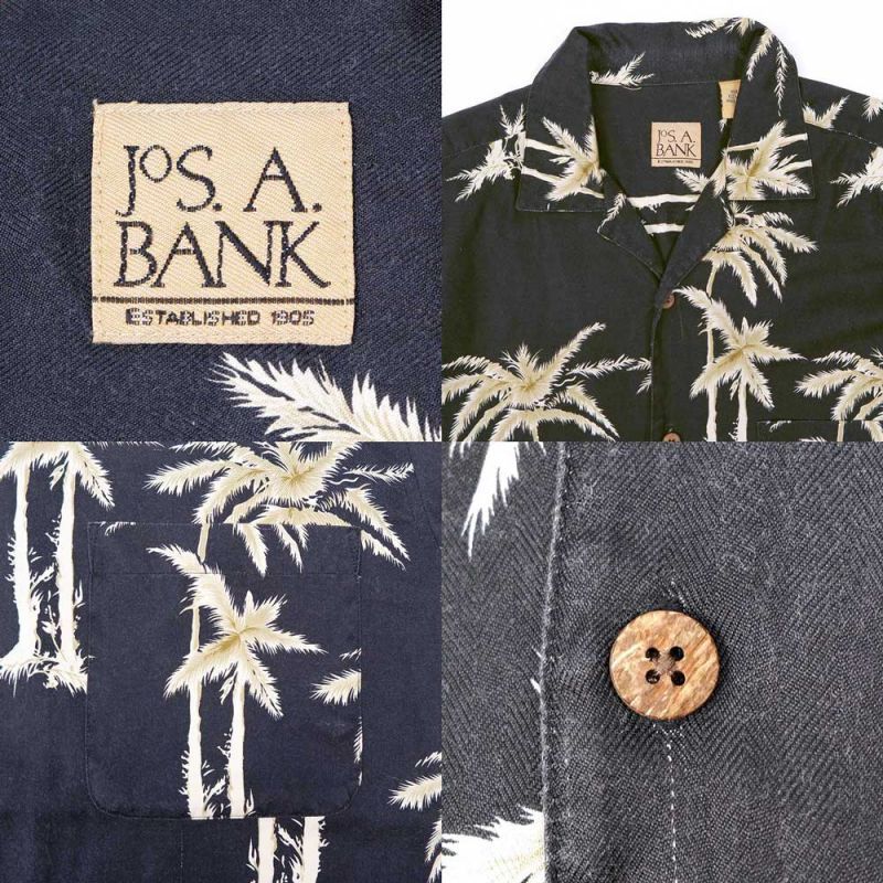 JoS.A.BANK 総柄 S/S オープンカラーシャツmtp03990501252277｜VINTAGE