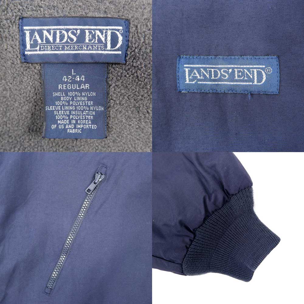 LANDS'ENDランズエンド　ナイロンジャケット　XL　防寒　ブルー