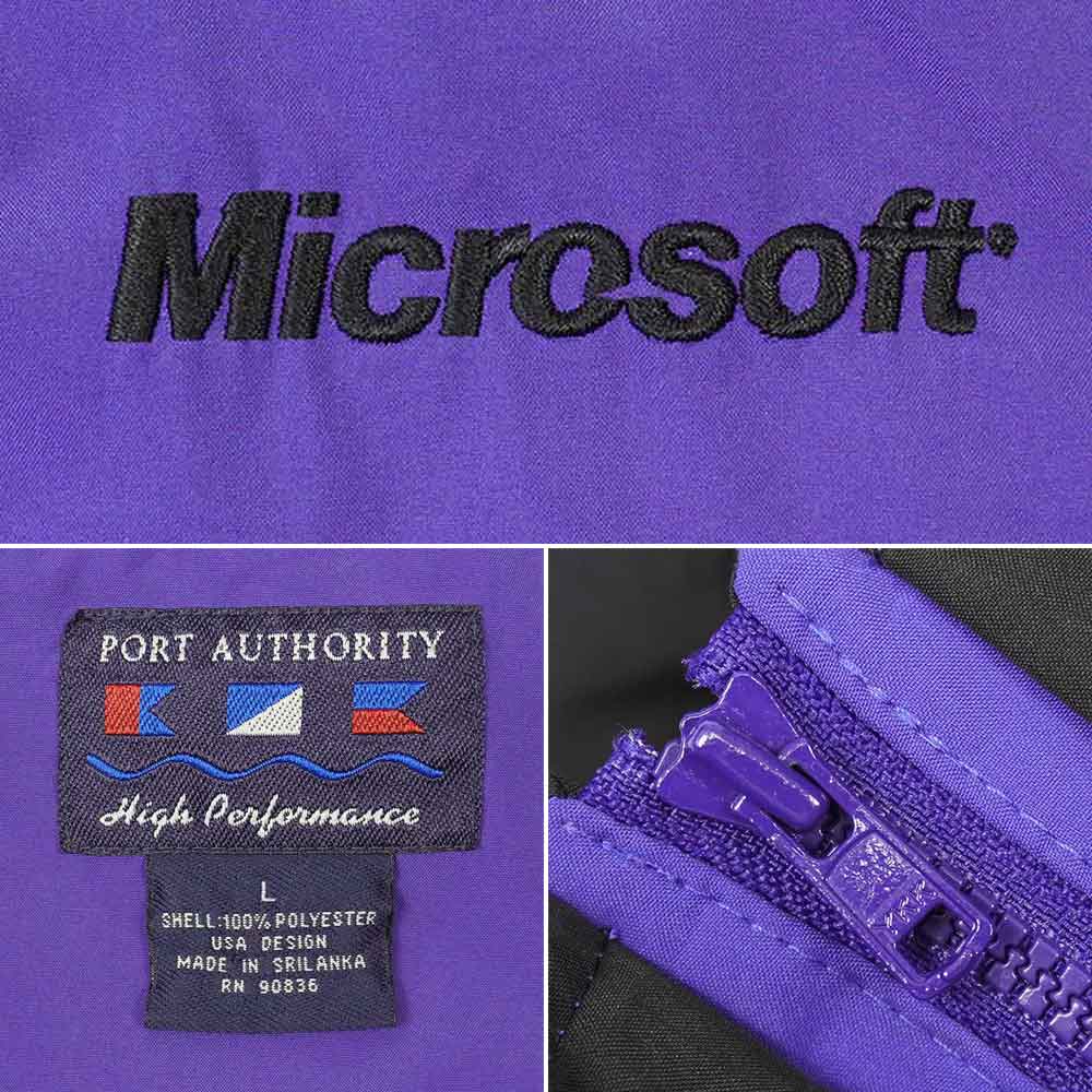 カラーブルーVintage Microsoft マイクロソフト ナイロンジャケット