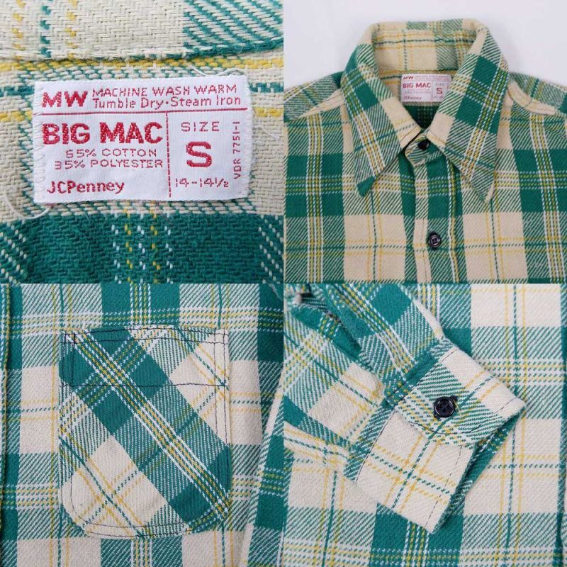 コンディション⭕️！】70s BIG MAC ヘビーネルシャツ-