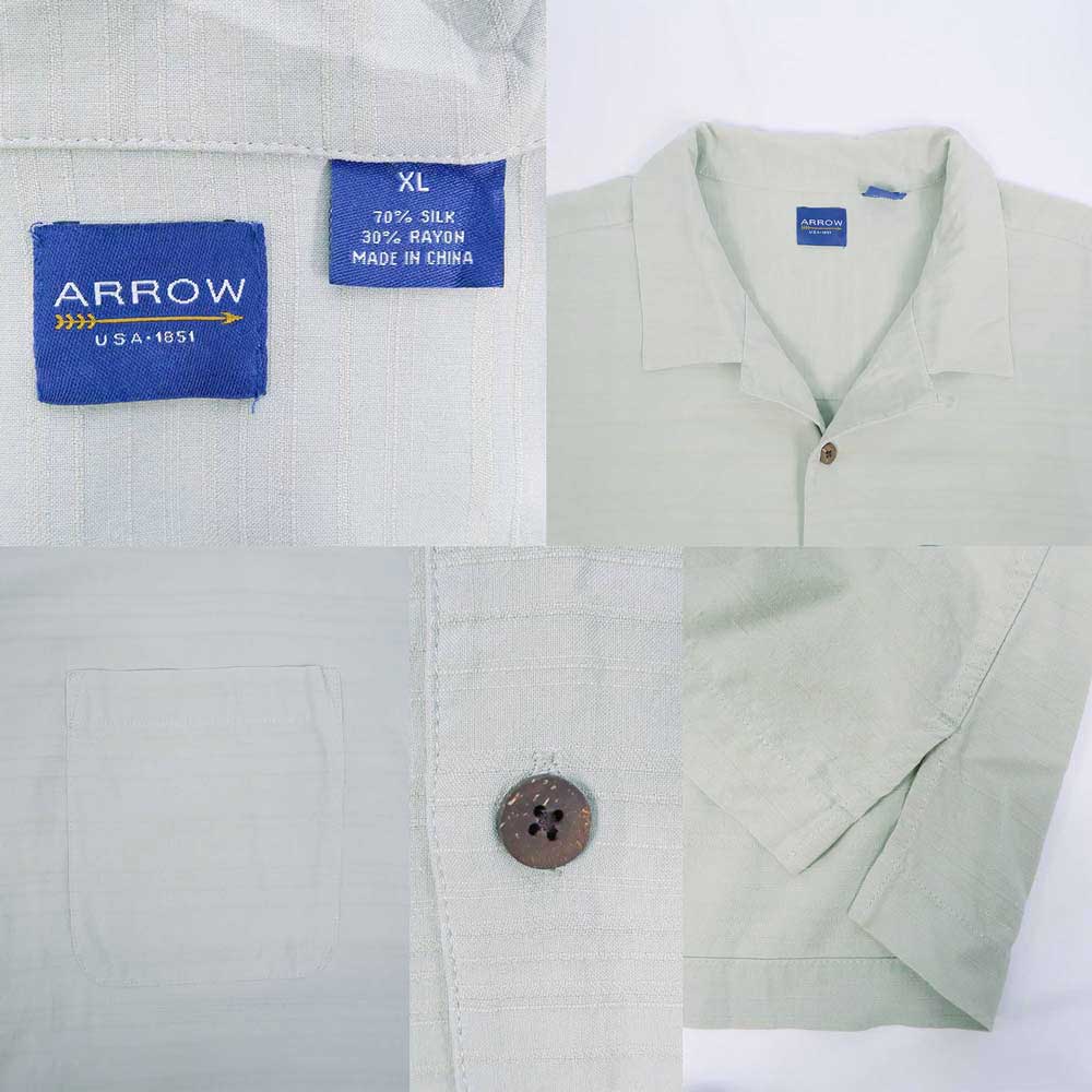 ARROW ヴィンテージ 総柄シャツ ギャバシャツ ポリコットンシャツ+